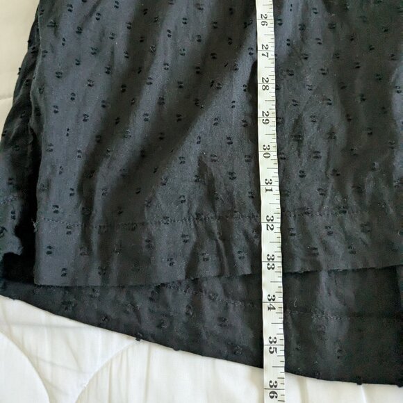 Old Navy Mini Dress Women's XL Black Clip Dot Swing Plunge V-Neck Long Sleeve - Picture 13 of 13